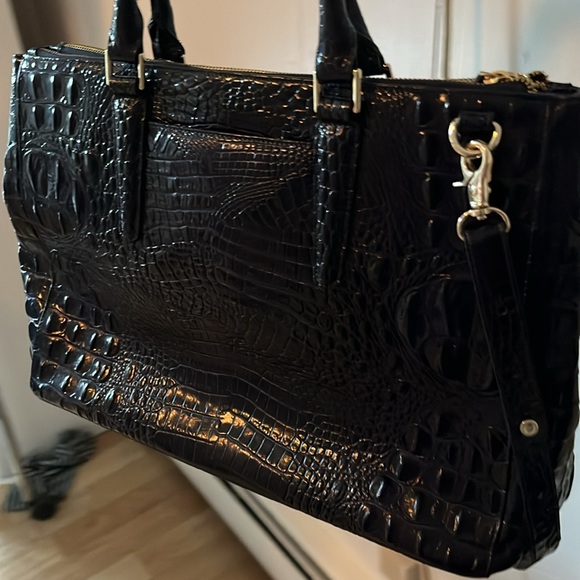 Brahmin lincoln satchel in the rare color ink. NWT and dust cover. Retails $395 - Picture 7 of 7